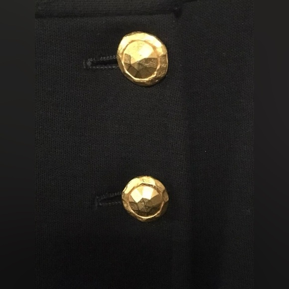 Vintage Gemma Kahng Women’s Black Long Skirt w/Front Slit and Gold Buttons Sz 8 - Picture 5 of 10